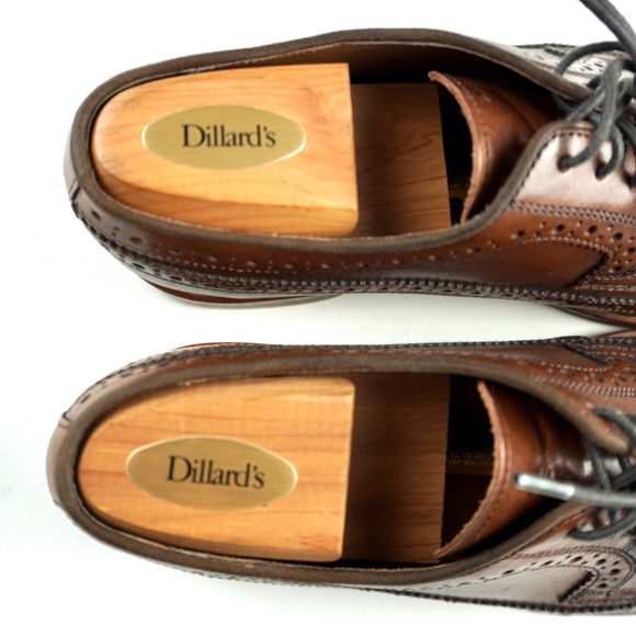 Johnston Murphy Men 10.5 Conard Mahogany Calf Skin Wingtip Oxford Shoes Cap Toe - Picture 5 of 16